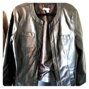Stylish black leather jacket